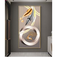 Light Luxury Crystal Painting Gold Feather New Collection 70*140 Cm